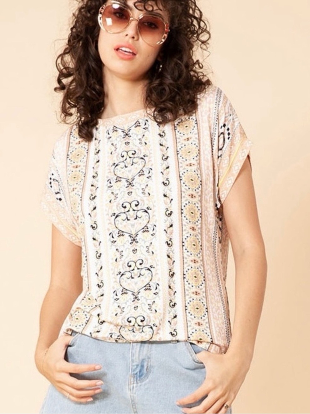 HALE BOB Essie Jersey Boho  Short Sleeve Tee